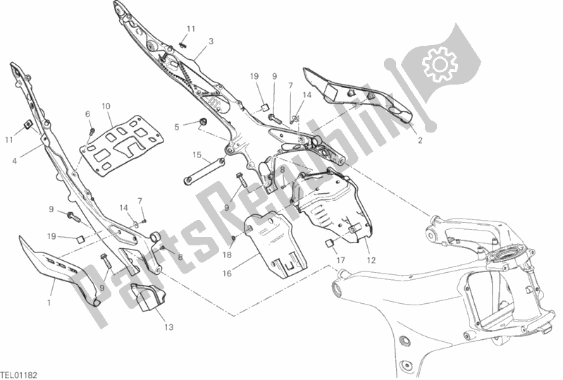 Tutte le parti per il Telaio Posteriore Comp. Del Ducati Superbike Panigale V4 Speciale 1100 2019